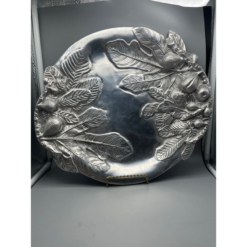 RH Macy & Co Large Pewter Serving Tray  Made‎ in India